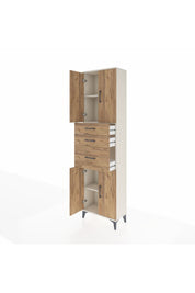 Arges Dolap 3 Raflı 3 Çekmeceli 4 Kapaklı 60x30x221 Aytaşı-Çam