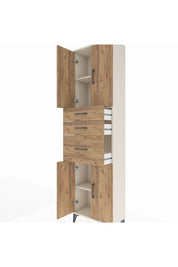 Arges Dolap 3 Raflı 3 Çekmeceli 4 Kapaklı 60x30x221 Aytaşı-Çam