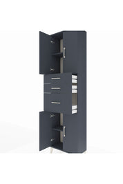 Arges Dolap 3 Raflı 3 Çekmeceli 4 Kapaklı 60x30x221 Antrasit-Antrasit