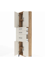 Arges Dolap 3 Raflı 3 Çekmeceli 4 Kapaklı 60x30x221 Çam-Aytaşı