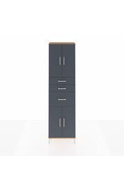 Arges Dolap 3 Raflı 3 Çekmeceli 4 Kapaklı 60x30x221 Çam-Antrasit