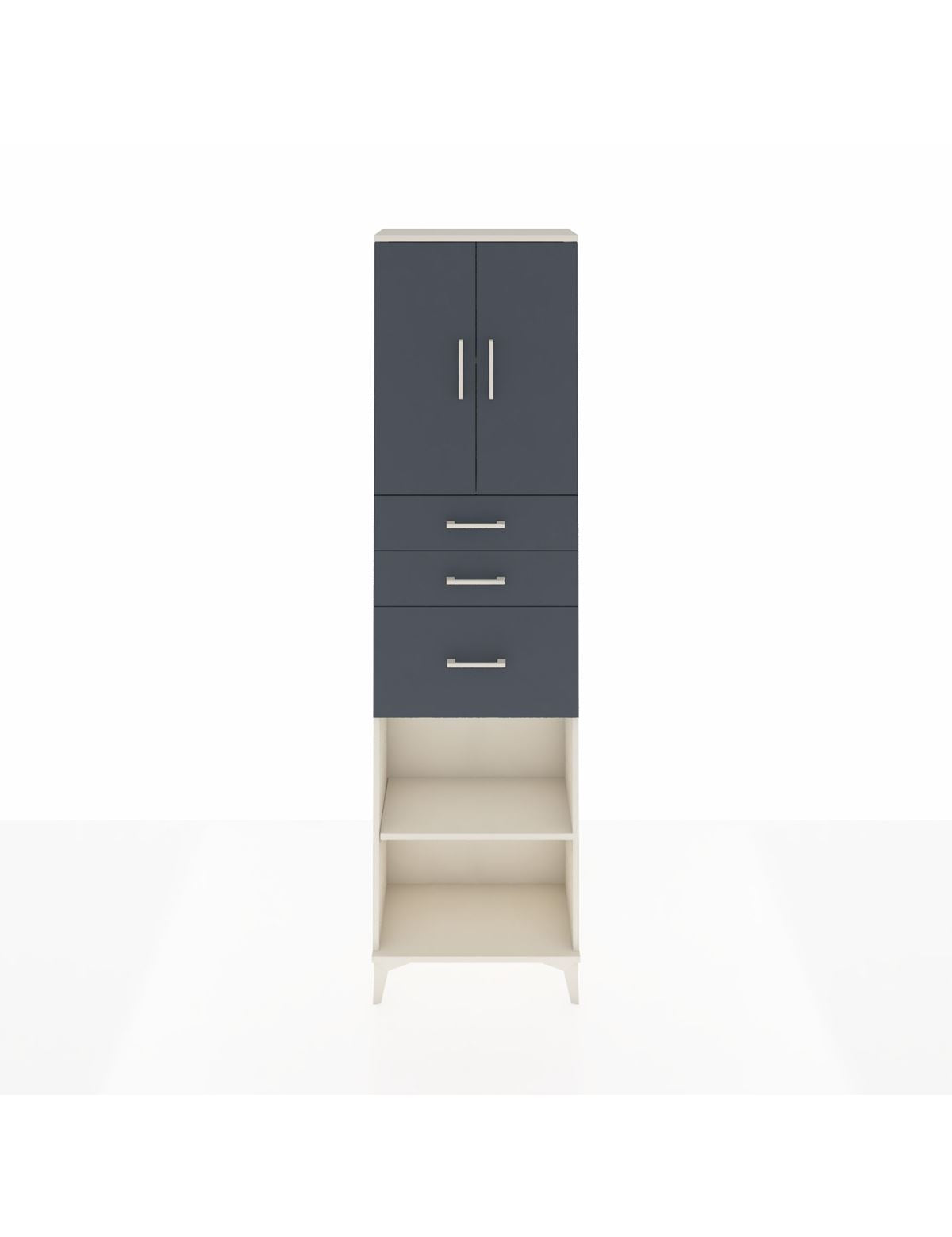 Arges Dolap 3 Raflı 3 Çekmeceli 2 Kapaklı 60x30x221 Aytaşı-Antrasit