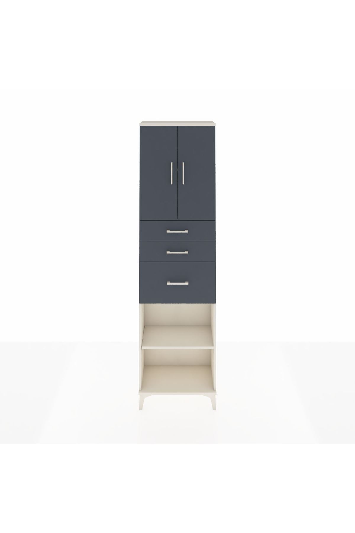 Arges Dolap 3 Raflı 3 Çekmeceli 2 Kapaklı 60x30x221 - S29M237V2A