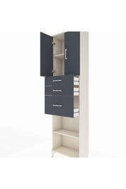 Arges Dolap 3 Raflı 3 Çekmeceli 2 Kapaklı 60x30x221 Aytaşı-Antrasit