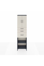 Arges Dolap 3 Raflı 3 Çekmeceli 2 Kapaklı 60x30x221 Antrasit-Aytaşı