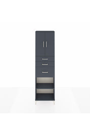 Arges Dolap 3 Raflı 3 Çekmeceli 2 Kapaklı 60x30x221 Antrasit-Antrasit