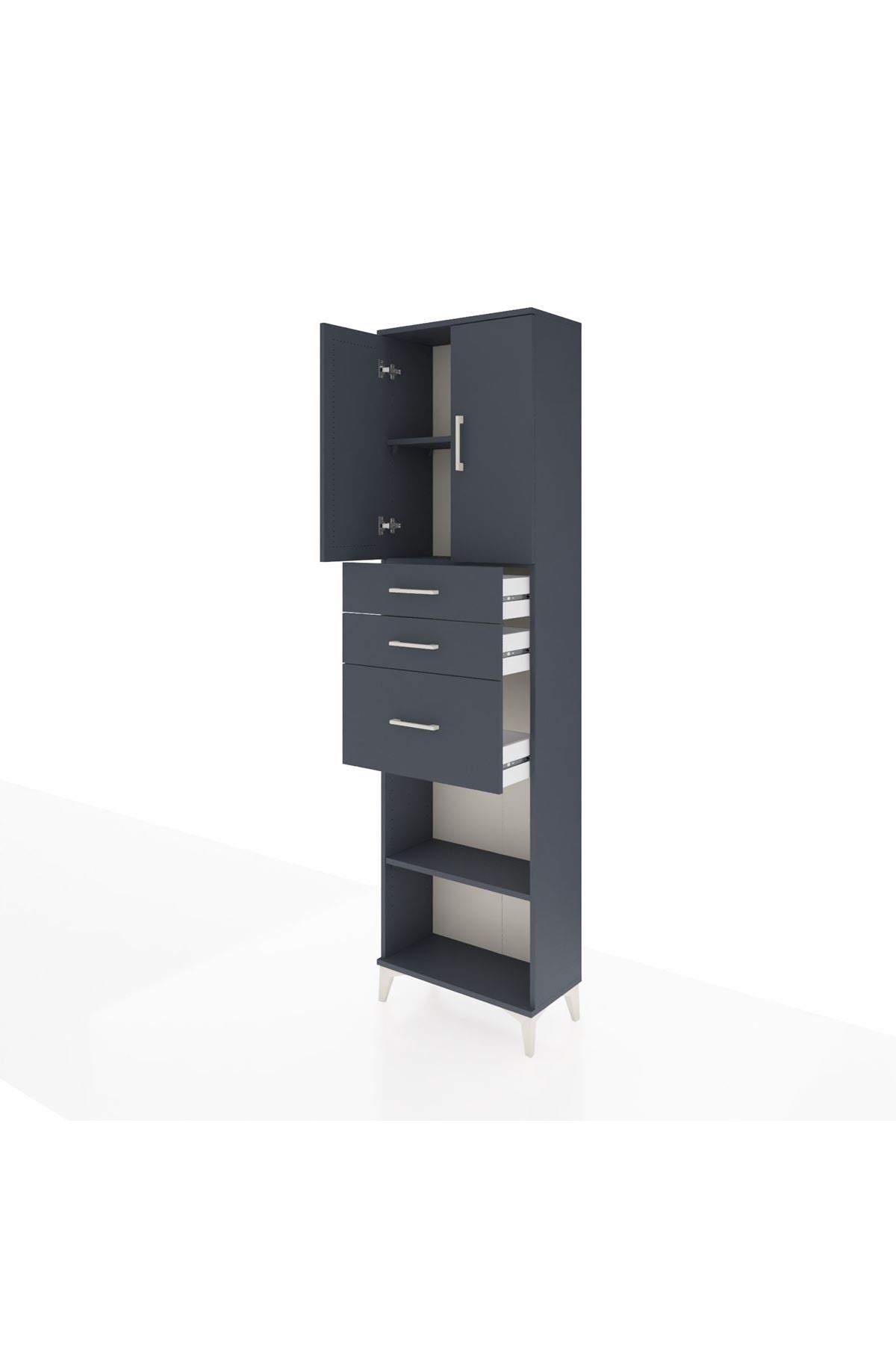 Arges Dolap 3 Raflı 3 Çekmeceli 2 Kapaklı 60x30x221 - S29M237V5A