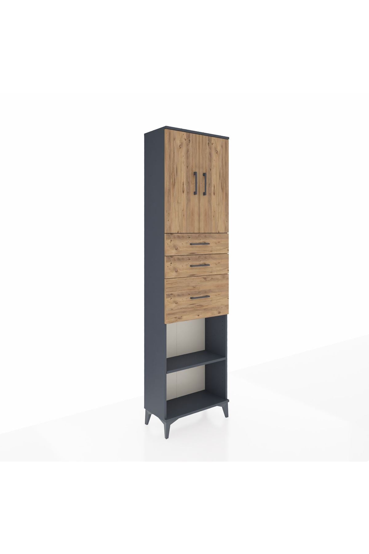 Arges Dolap 3 Raflı 3 Çekmeceli 2 Kapaklı 60x30x221 - S29M237V6A