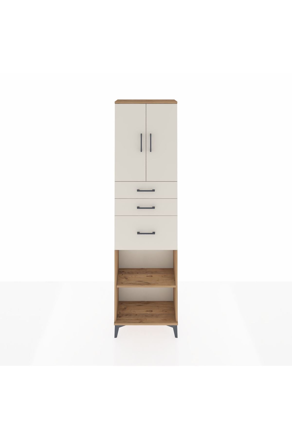 Arges Dolap 3 Raflı 3 Çekmeceli 2 Kapaklı 60x30x221 - S29M237V7A
