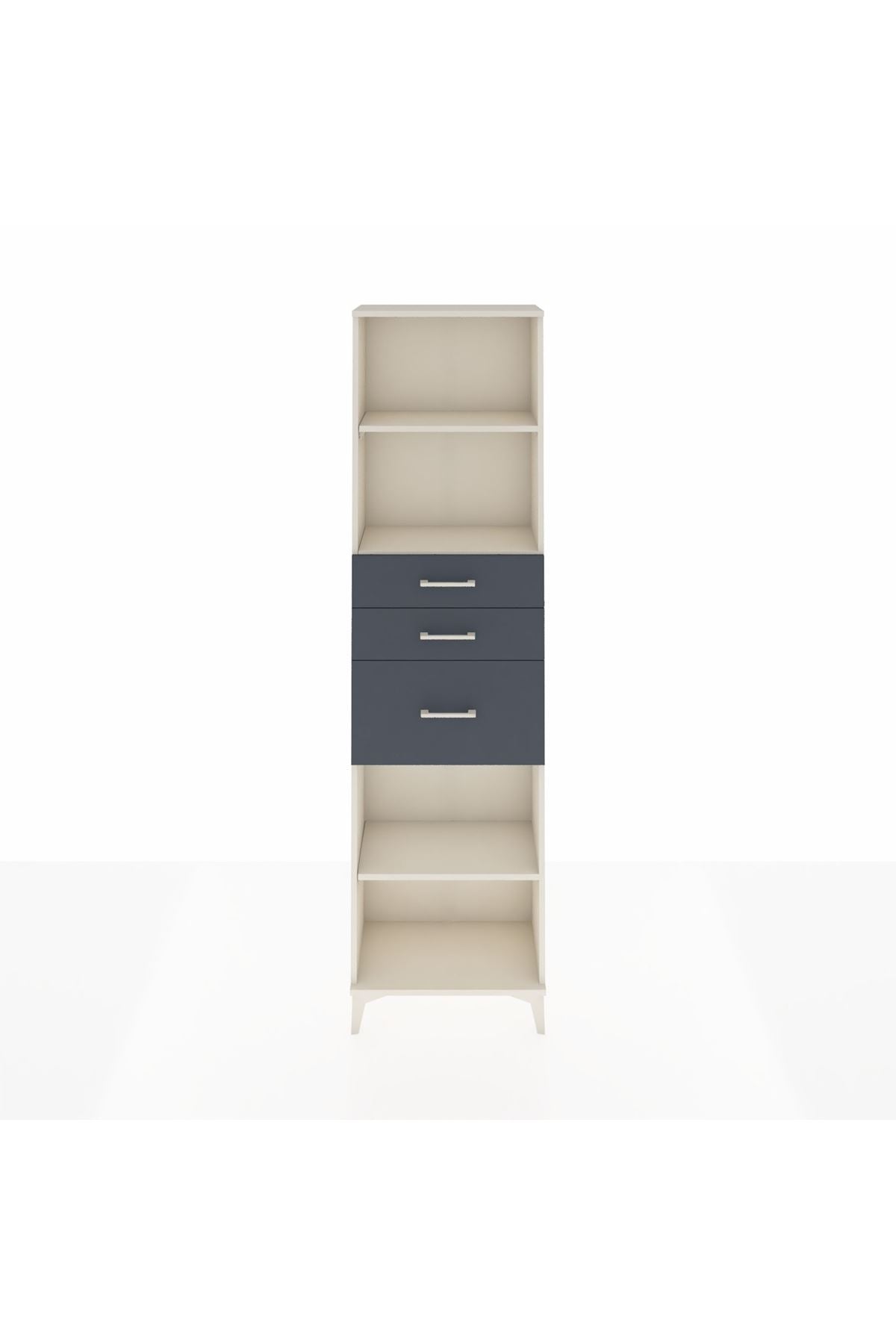 Arges Dolap 3 Raflı 3 Çekmeceli 60x30x221 Aytaşı-Antrasit