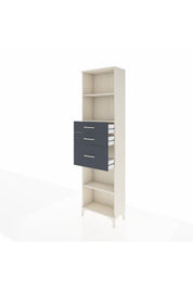 Arges Dolap 3 Raflı 3 Çekmeceli 60x30x221 Aytaşı-Antrasit