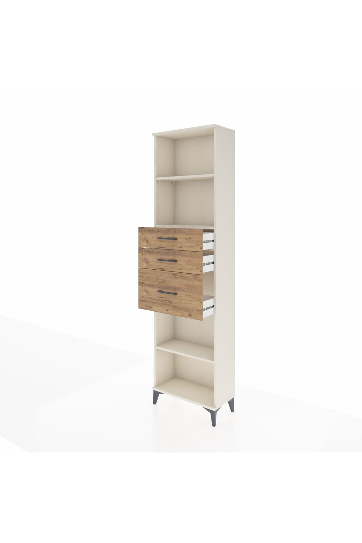 Arges Dolap 3 Raflı 3 Çekmeceli 60x30x221 Aytaşı-Çam