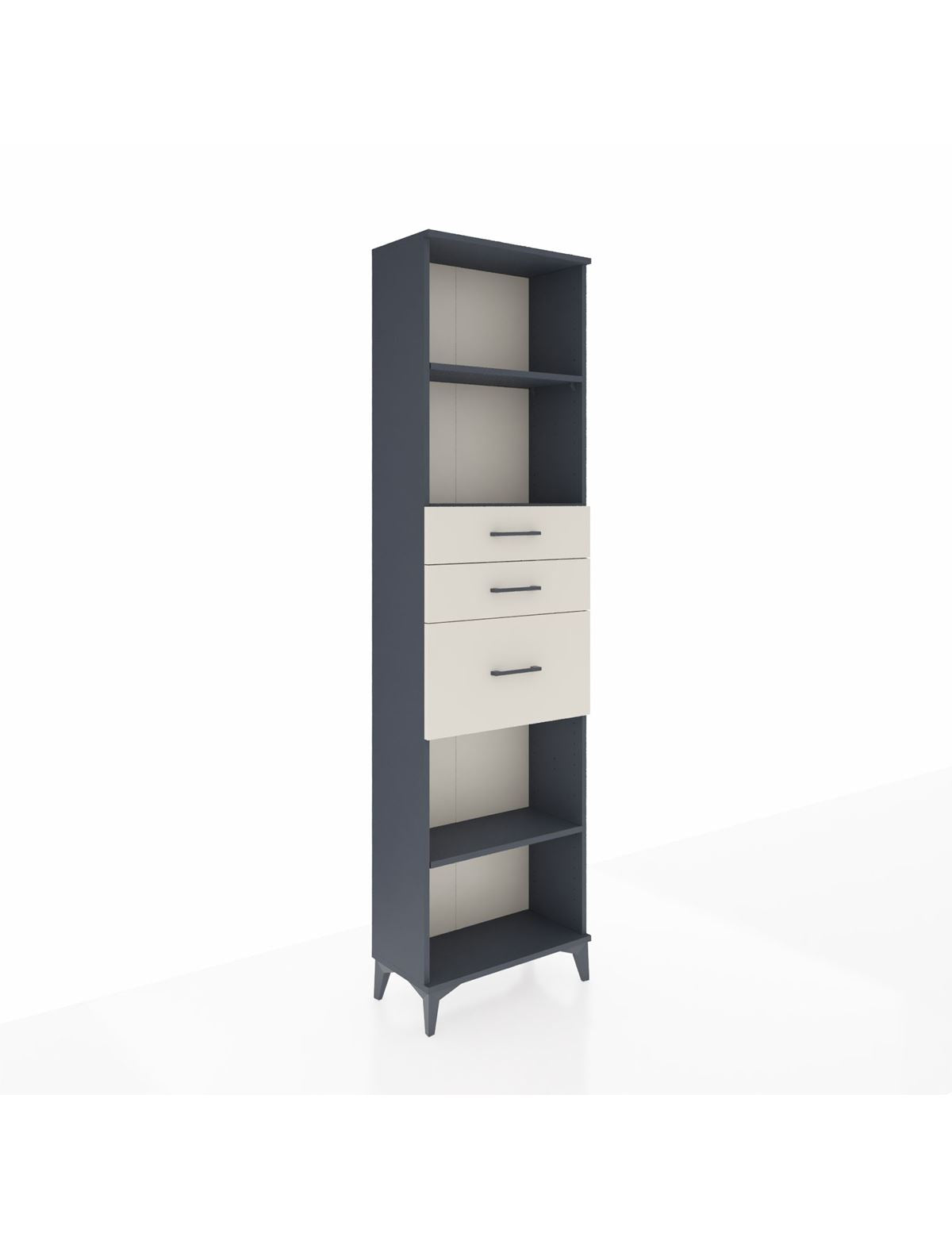 Arges Dolap 3 Raflı 3 Çekmeceli 60x30x221 Antrasit-Aytaşı