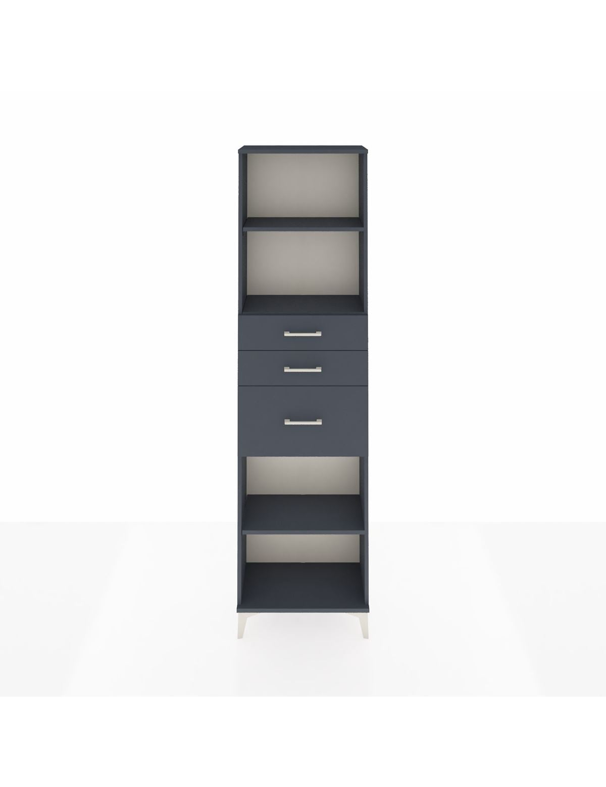 Arges Dolap 3 Raflı 3 Çekmeceli 60x30x221 Antrasit-Antrasit