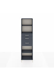 Arges Dolap 3 Raflı 3 Çekmeceli 60x30x221 Antrasit-Antrasit