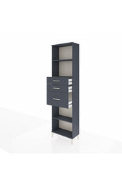 Arges Dolap 3 Raflı 3 Çekmeceli 60x30x221 Antrasit-Antrasit
