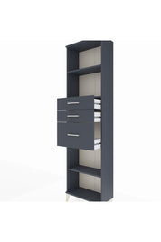 Arges Dolap 3 Raflı 3 Çekmeceli 60x30x221 Antrasit-Antrasit