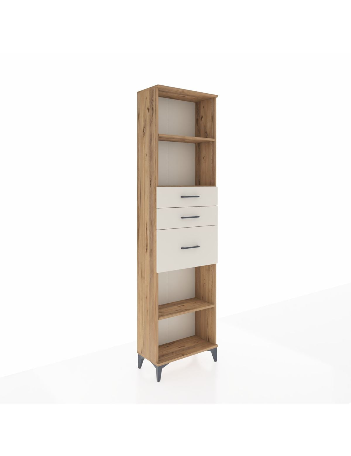 Arges Dolap 3 Raflı 3 Çekmeceli 60x30x221 Çam-Aytaşı