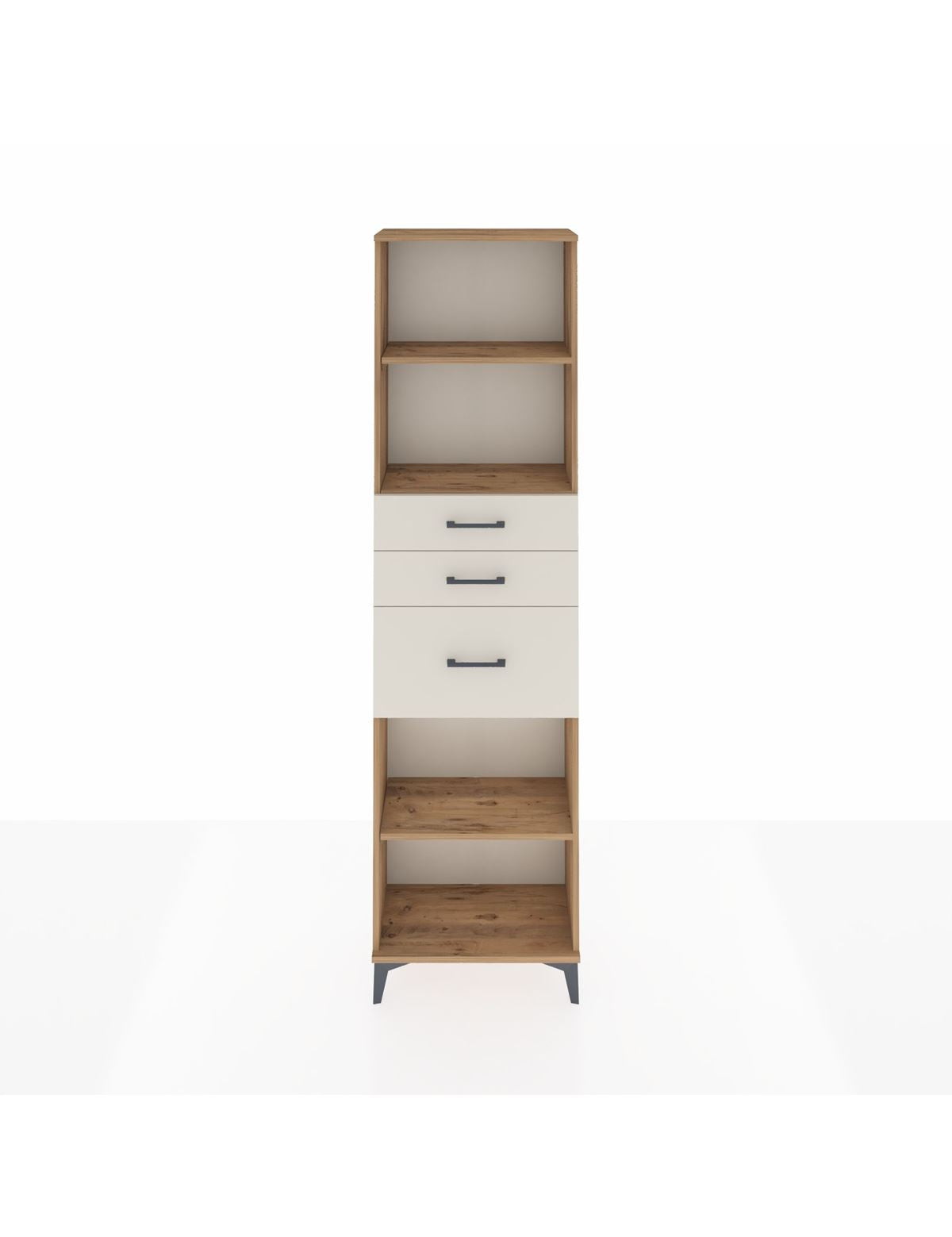 Arges Dolap 3 Raflı 3 Çekmeceli 60x30x221 Çam-Aytaşı