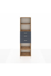 Arges Dolap 3 Raflı 3 Çekmeceli 60x30x221 Çam-Antrasit