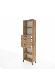 Arges Dolap 3 Raflı 3 Çekmeceli 60x30x221 Çam-Çam