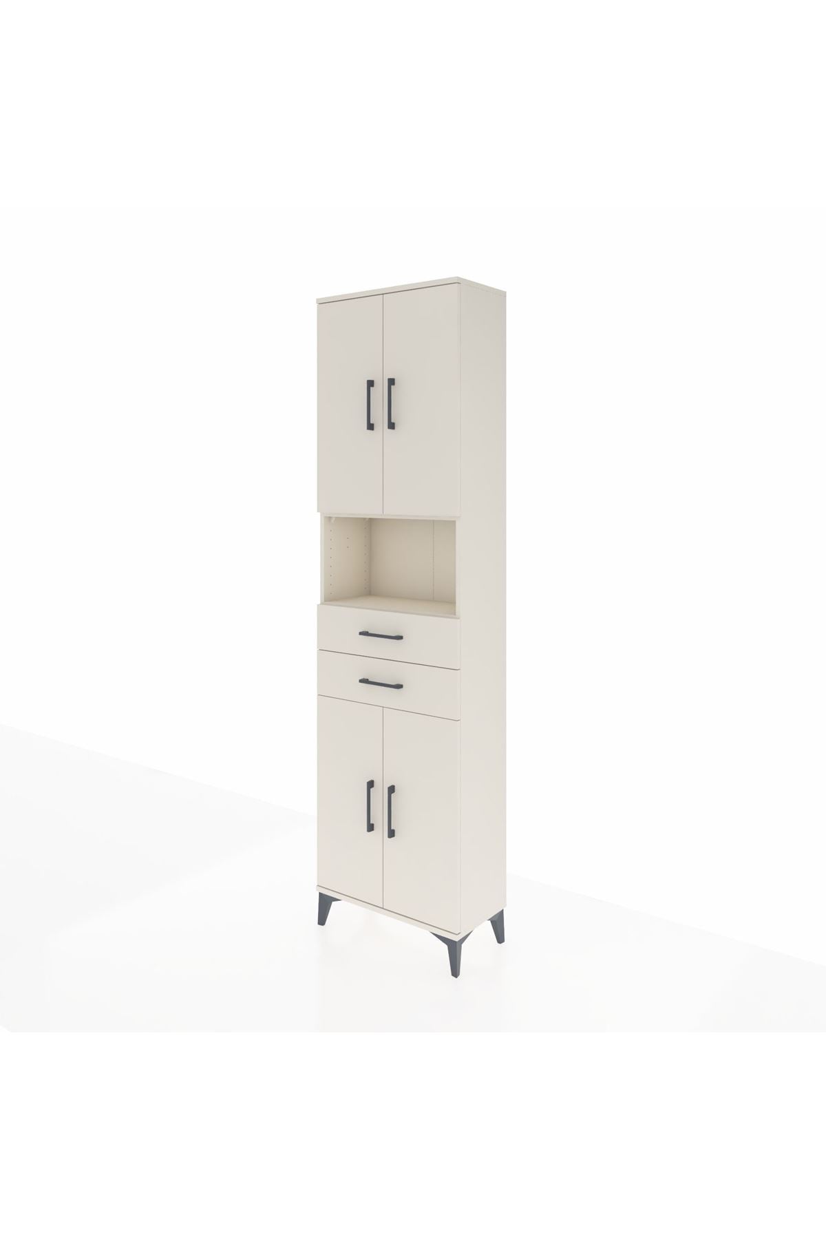 Arges Dolap 4 Raflı 2 Çekmeceli 4 Kapaklı 60x30x221 Aytaşı-Aytaşı