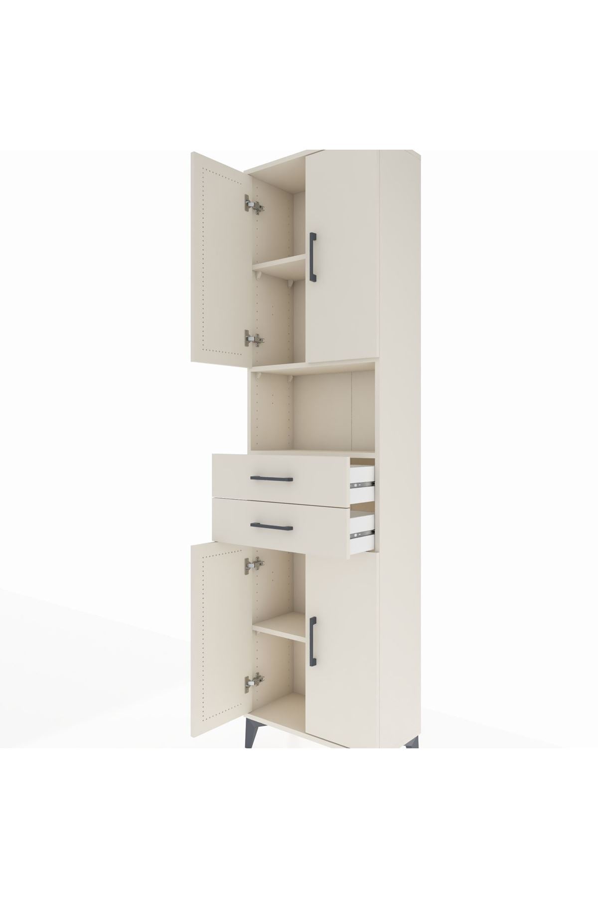 Arges Dolap 4 Raflı 2 Çekmeceli 4 Kapaklı 60x30x221 Aytaşı-Aytaşı