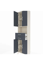 Arges Dolap 4 Raflı 2 Çekmeceli 4 Kapaklı 60x30x221 Aytaşı-Antrasit