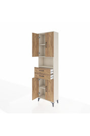 Arges Dolap 4 Raflı 2 Çekmeceli 4 Kapaklı 60x30x221 Aytaşı-Çam