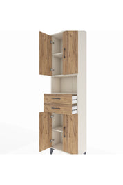 Arges Dolap 4 Raflı 2 Çekmeceli 4 Kapaklı 60x30x221 Aytaşı-Çam