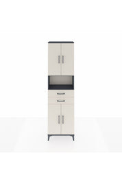 Arges Dolap 4 Raflı 2 Çekmeceli 4 Kapaklı 60x30x221 Antrasit-Aytaşı