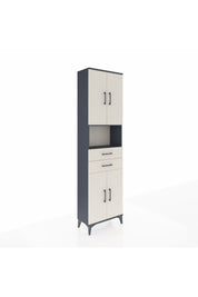 Arges Dolap 4 Raflı 2 Çekmeceli 4 Kapaklı 60x30x221 Antrasit-Aytaşı