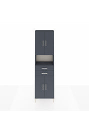 Arges Dolap 4 Raflı 2 Çekmeceli 4 Kapaklı 60x30x221 Antrasit-Antrasit