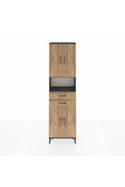 Arges Dolap 4 Raflı 2 Çekmeceli 4 Kapaklı 60x30x221 Antrasit-Çam