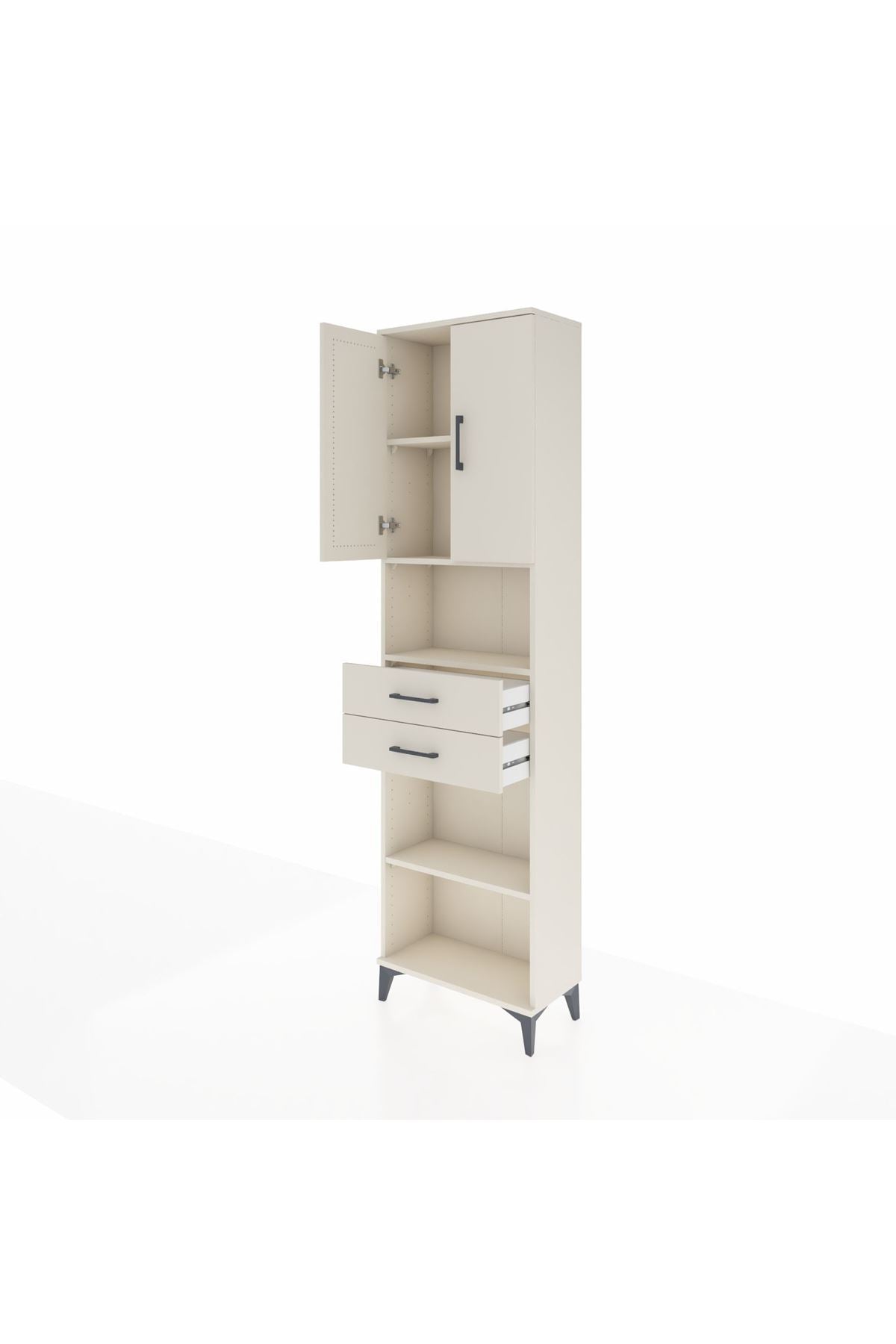 Arges Dolap 4 Raflı 2 Çekmeceli 2 Kapaklı 60x30x221 Aytaşı-Aytaşı