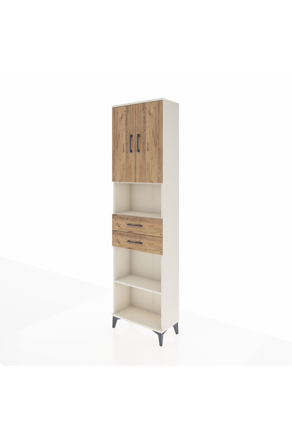 Arges Dolap 4 Raflı 2 Çekmeceli 2 Kapaklı 60x30x221 Aytaşı-Çam