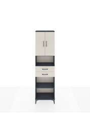 Arges Dolap 4 Raflı 2 Çekmeceli 2 Kapaklı 60x30x221 Antrasit-Aytaşı