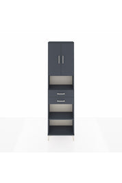 Arges Dolap 4 Raflı 2 Çekmeceli 2 Kapaklı 60x30x221 Antrasit-Antrasit