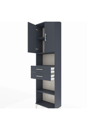 Arges Dolap 4 Raflı 2 Çekmeceli 2 Kapaklı 60x30x221 Antrasit-Antrasit