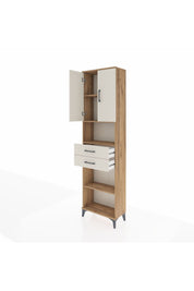 Arges Dolap 4 Raflı 2 Çekmeceli 2 Kapaklı 60x30x221 Çam-Aytaşı
