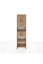 Arges Dolap 4 Raflı 2 Çekmeceli 2 Kapaklı 60x30x221 Çam-Çam