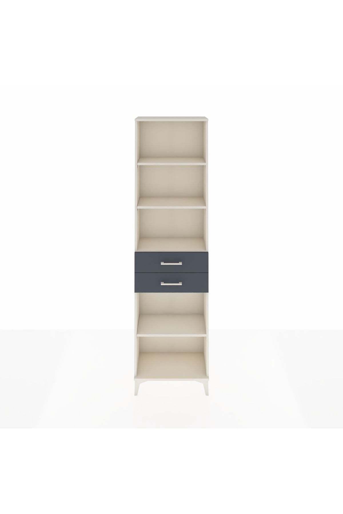 Arges Dolap 4 Raflı 2 Çekmeceli 60x30x221 Aytaşı-Antrasit