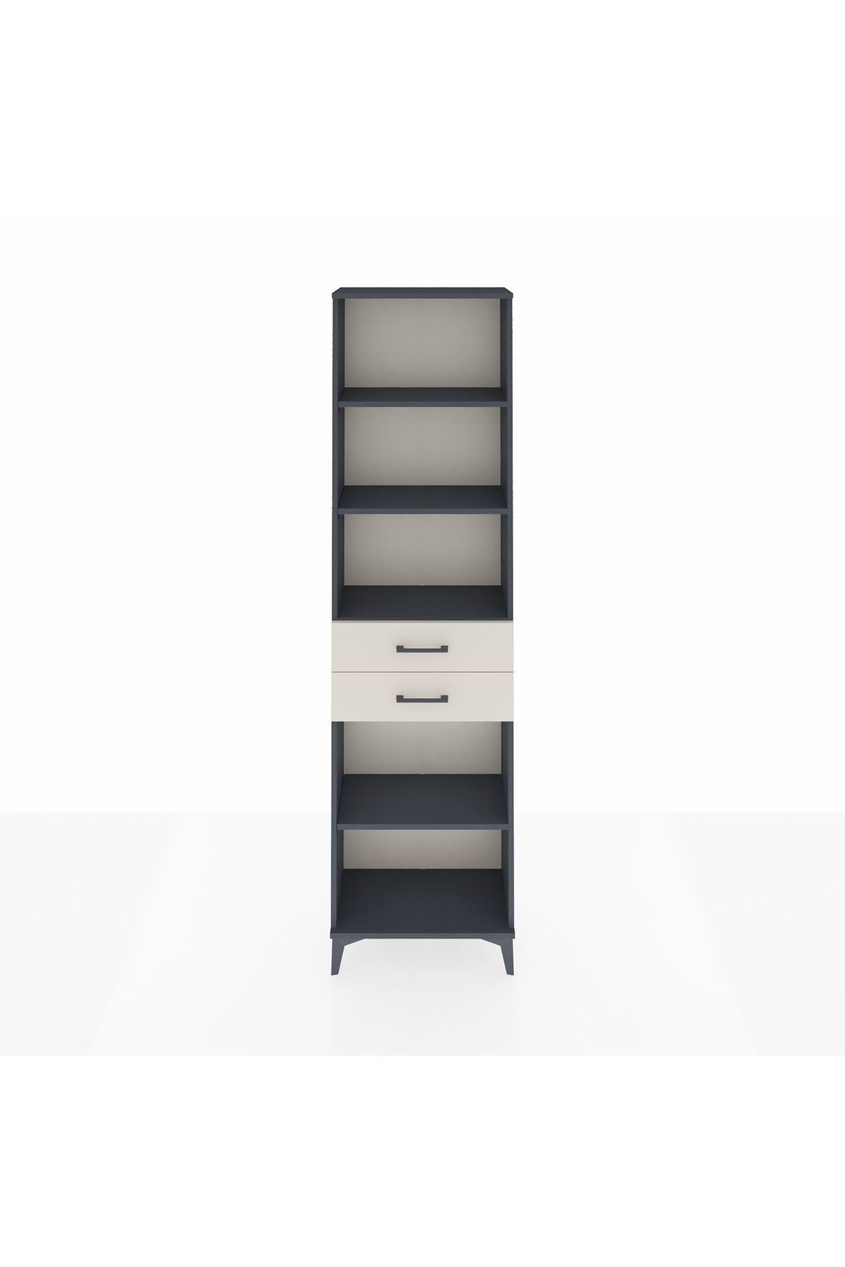 Arges Dolap 4 Raflı 2 Çekmeceli 60x30x221 Antrasit-Aytaşı