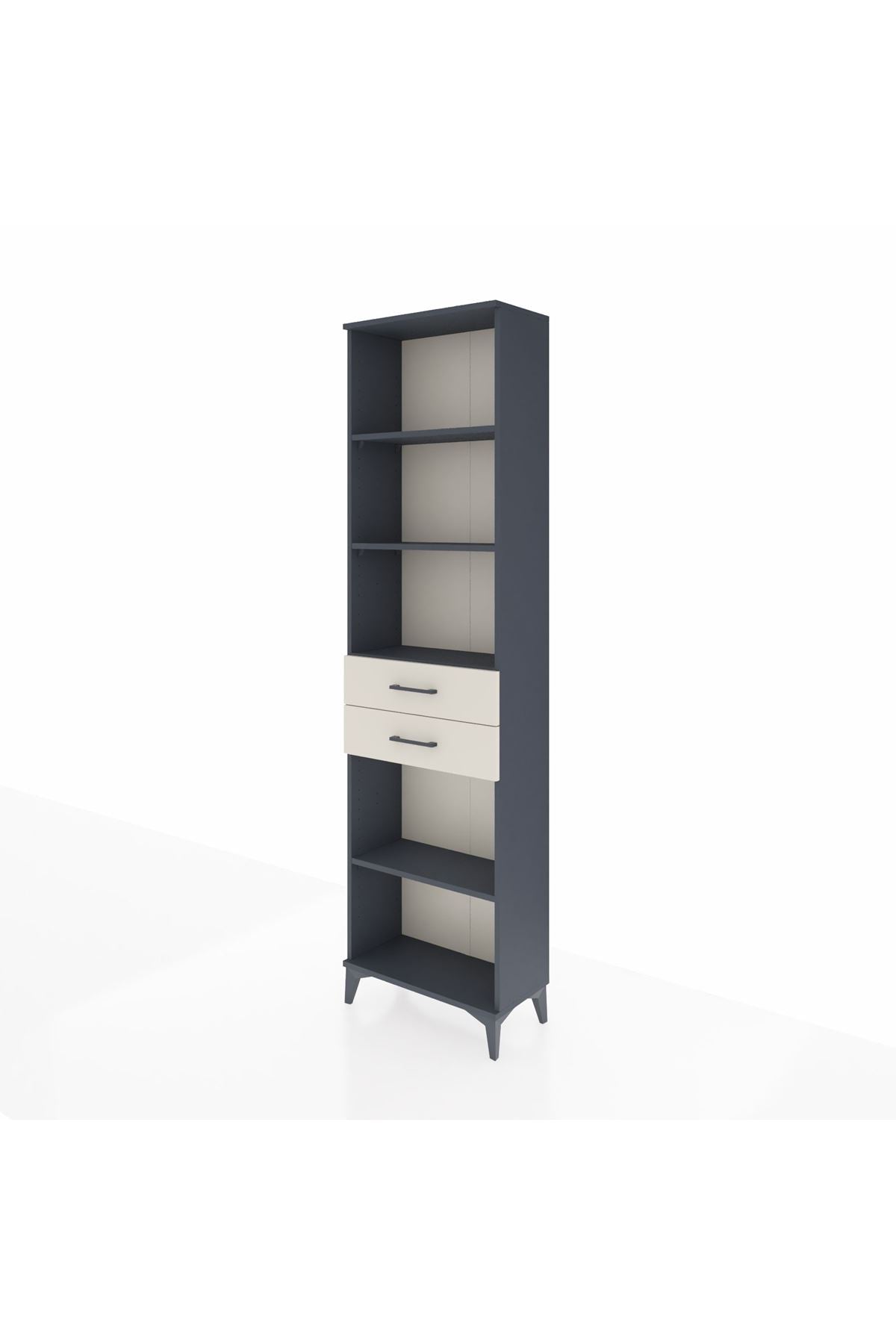 Arges Dolap 4 Raflı 2 Çekmeceli 60x30x221 Antrasit-Aytaşı