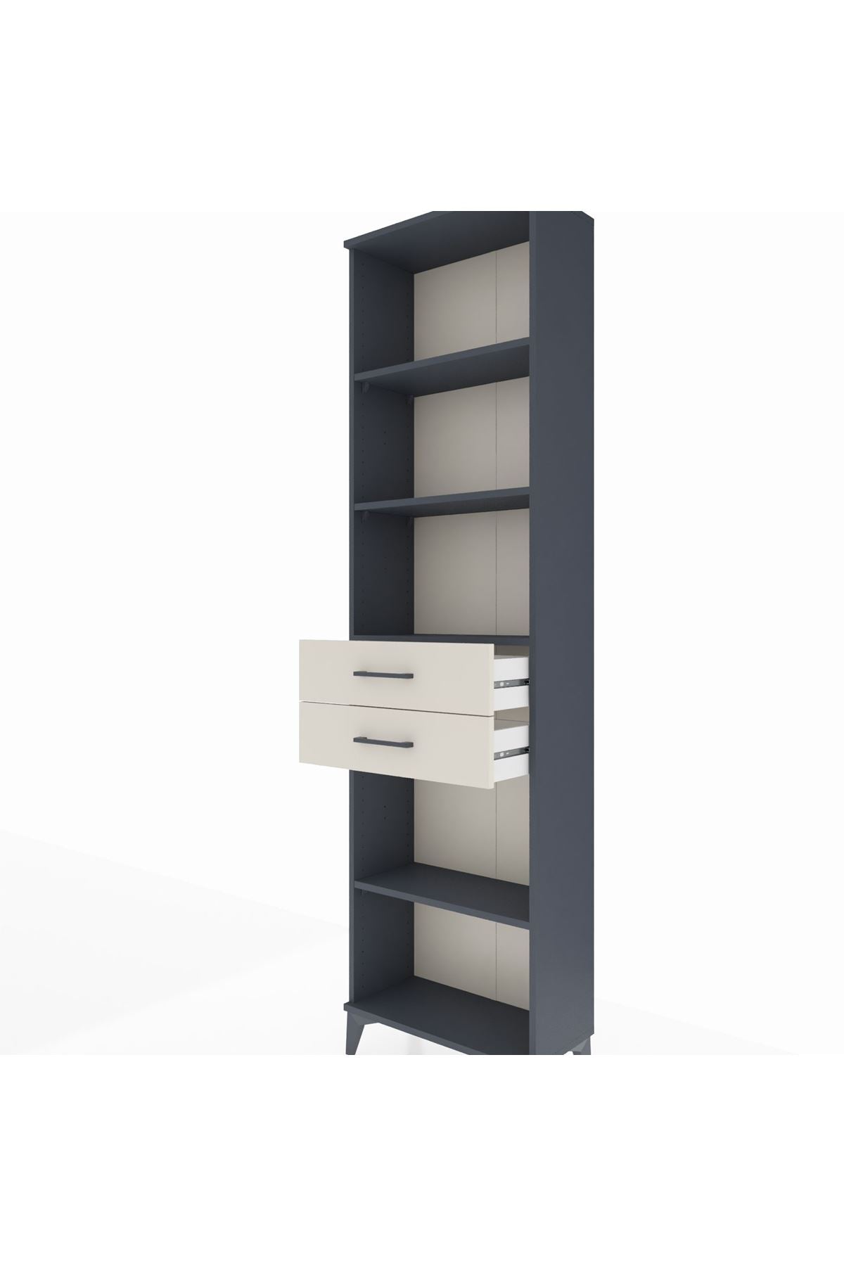 Arges Dolap 4 Raflı 2 Çekmeceli 60x30x221 Antrasit-Aytaşı