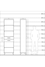 Arges Dolap 4 Raflı 2 Çekmeceli 60x30x221 Antrasit-Aytaşı
