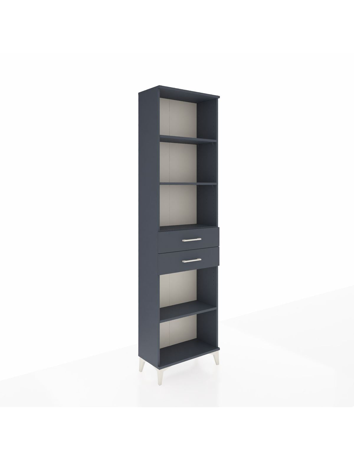 Arges Dolap 4 Raflı 2 Çekmeceli 60x30x221 Antrasit-Antrasit