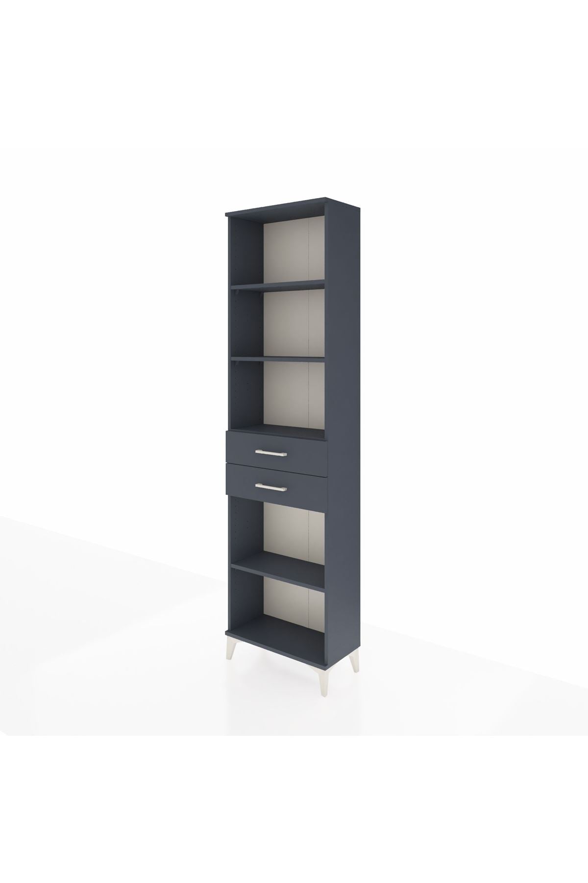 Arges Dolap 4 Raflı 2 Çekmeceli 60x30x221 Antrasit-Antrasit