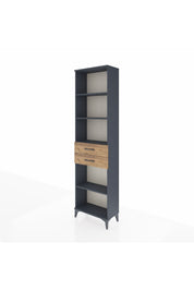 Arges Dolap 4 Raflı 2 Çekmeceli 60x30x221 Antrasit-Çam