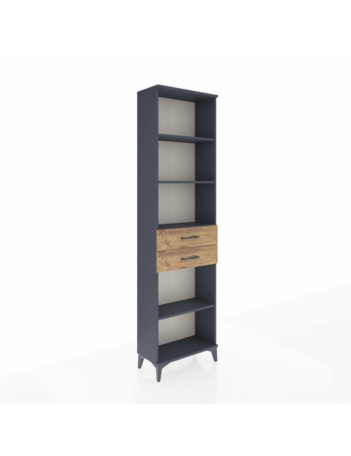 Arges Dolap 4 Raflı 2 Çekmeceli 60x30x221 Antrasit-Çam